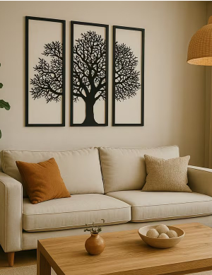Kit 3 quadros decorativos Árvore da Vida em MDF